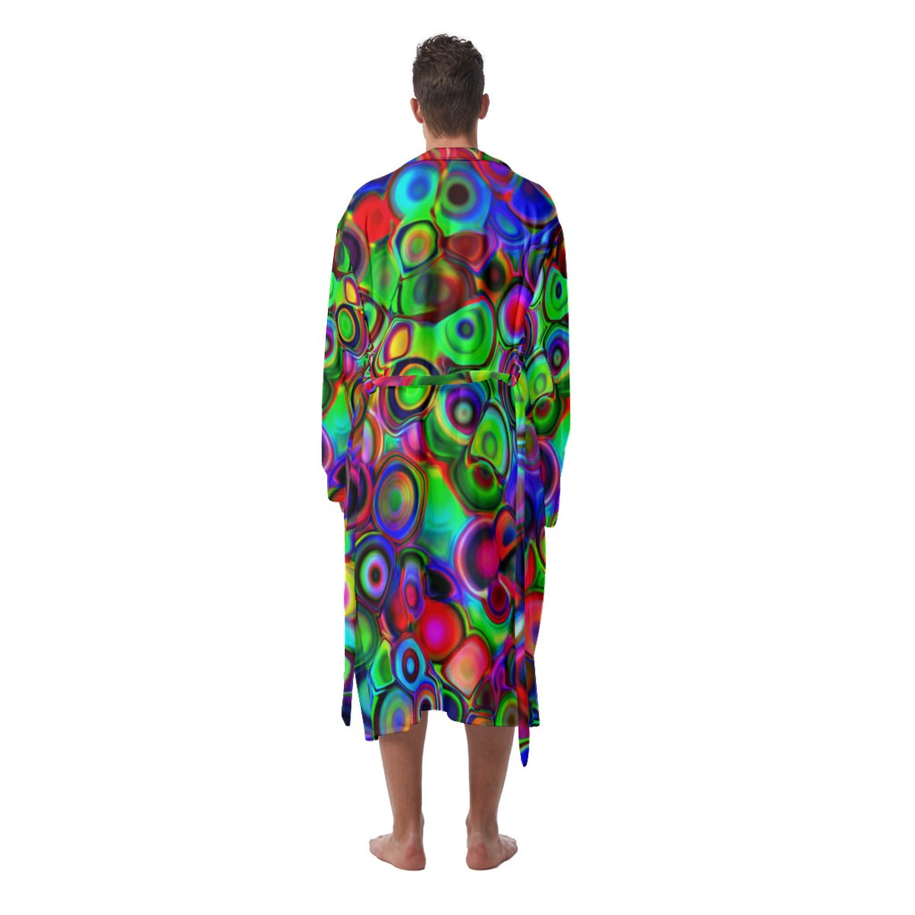 "Cosmic Bubbles" Men's Heavy Fleece Robe