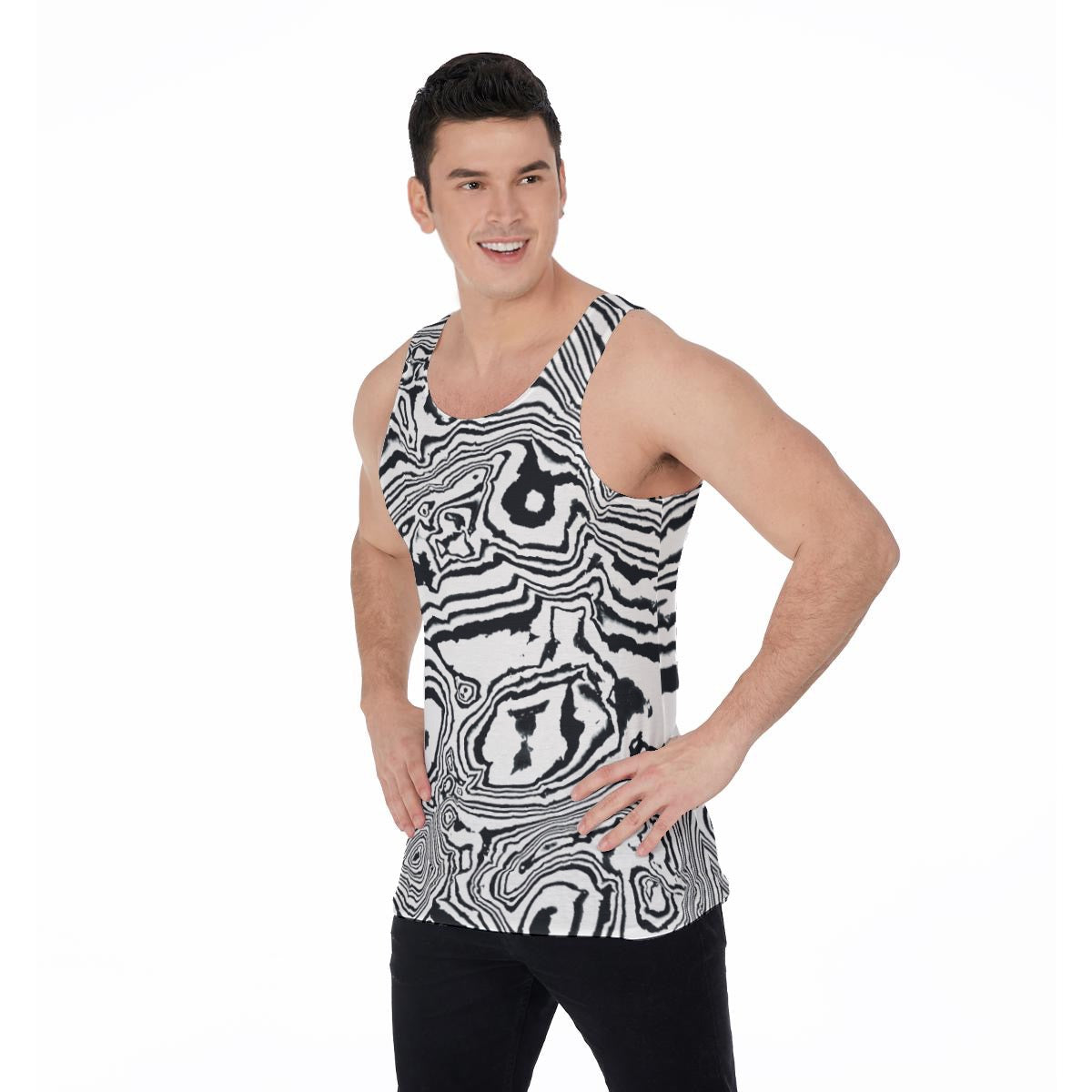 "Obsidian Current" Men's Tank Top