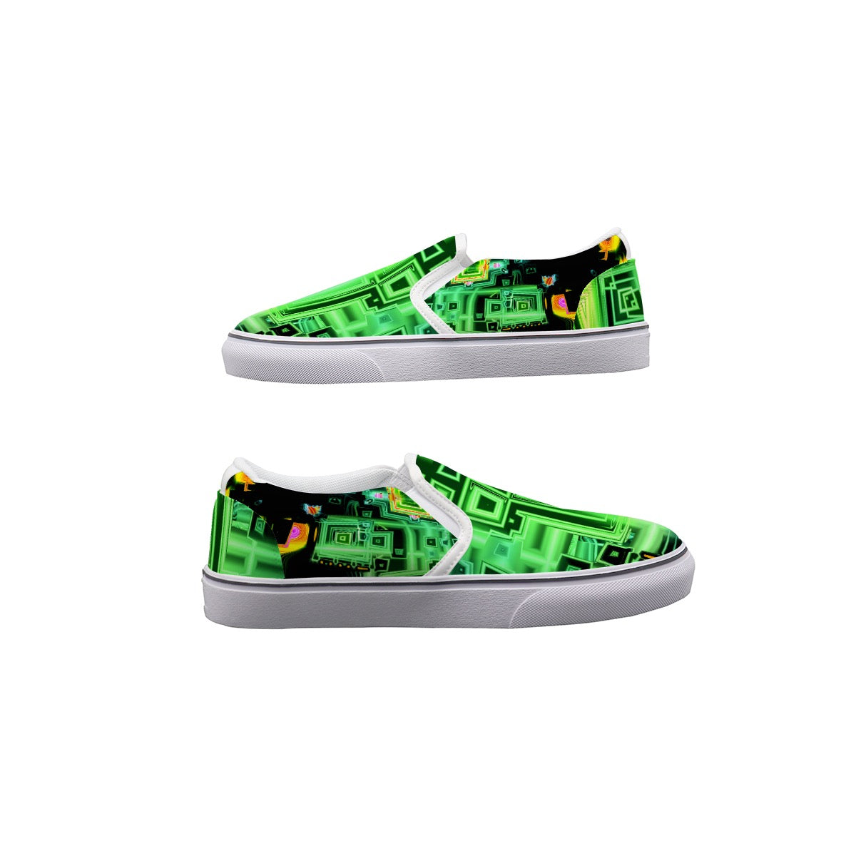 "Emerald Matrix" Slip On Sneakers