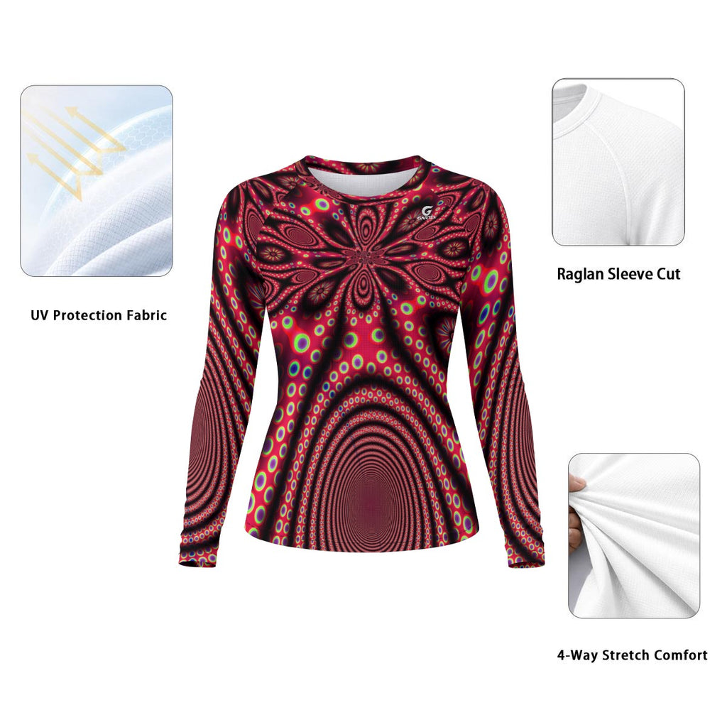 "Electric Octopus" Women's Raglan Sun Protection Sport Jersey