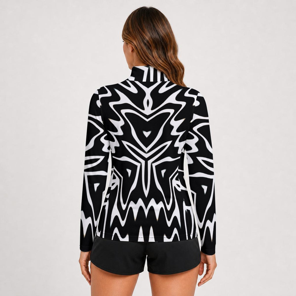 "Phantom Frequency" Women's Stand-Collar Sun Protection Sport Jersey
