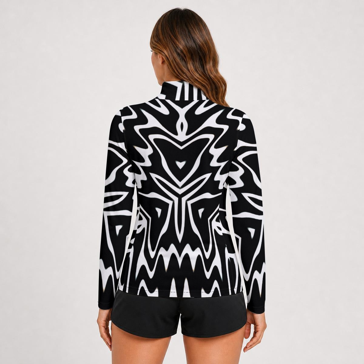 "Phantom Frequency" Women's Stand-Collar Sun Protection Sport Jersey