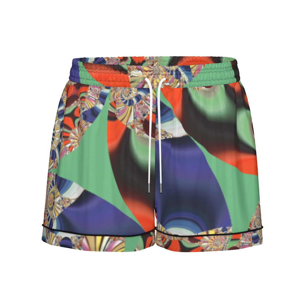 "Royal Tapestry" Women's Imitation Silk Pajama Set With Short Sleeve