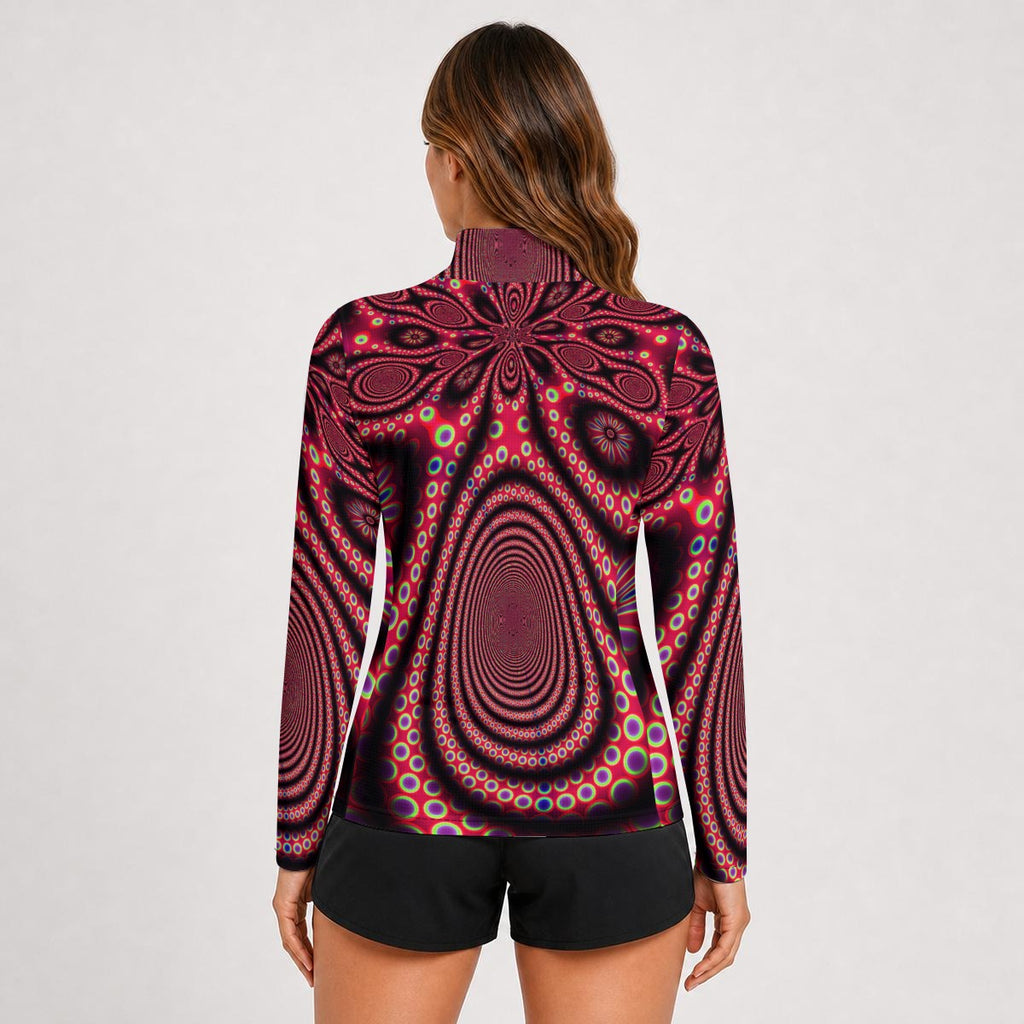 "Electric Octopus" Women's Stand-Collar Sun Protection Sport Jersey