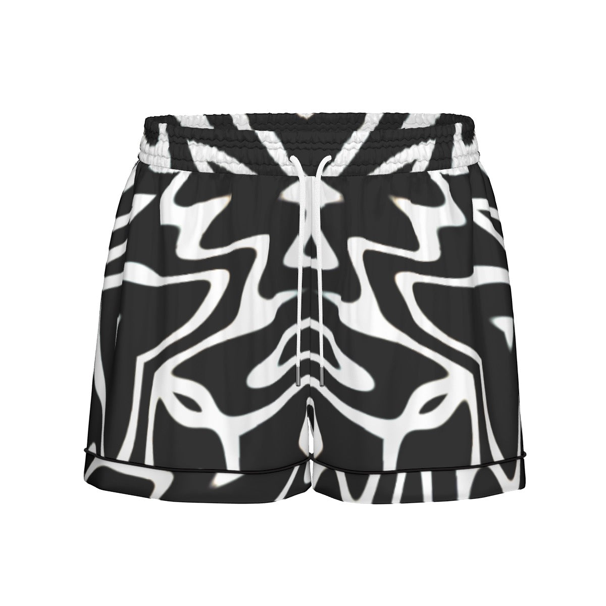 "Phantom Frequency" Women's Imitation Silk Pajama Set With Short Sleeve