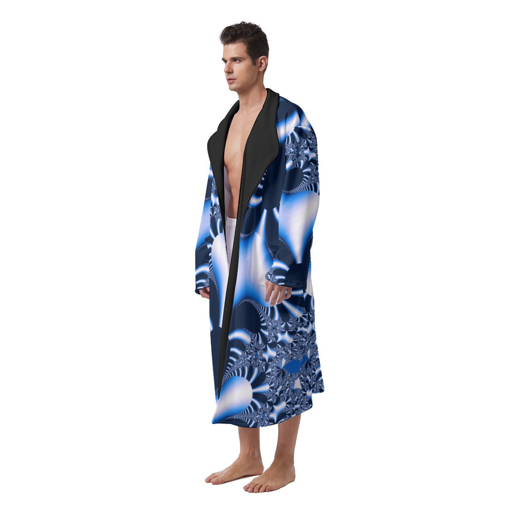 "Blue Mirage" Men's Heavy Fleece Robe
