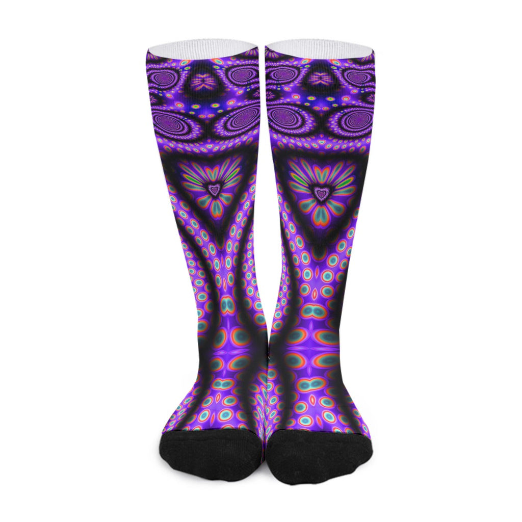 "Violet Voyage" Print Unisex Long Socks