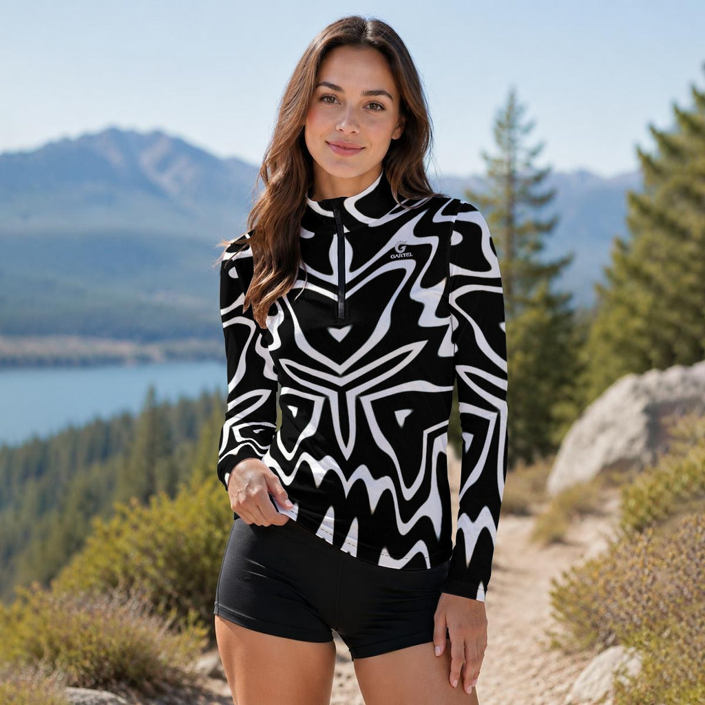 "Phantom Frequency" Women's Stand-Collar Sun Protection Sport Jersey