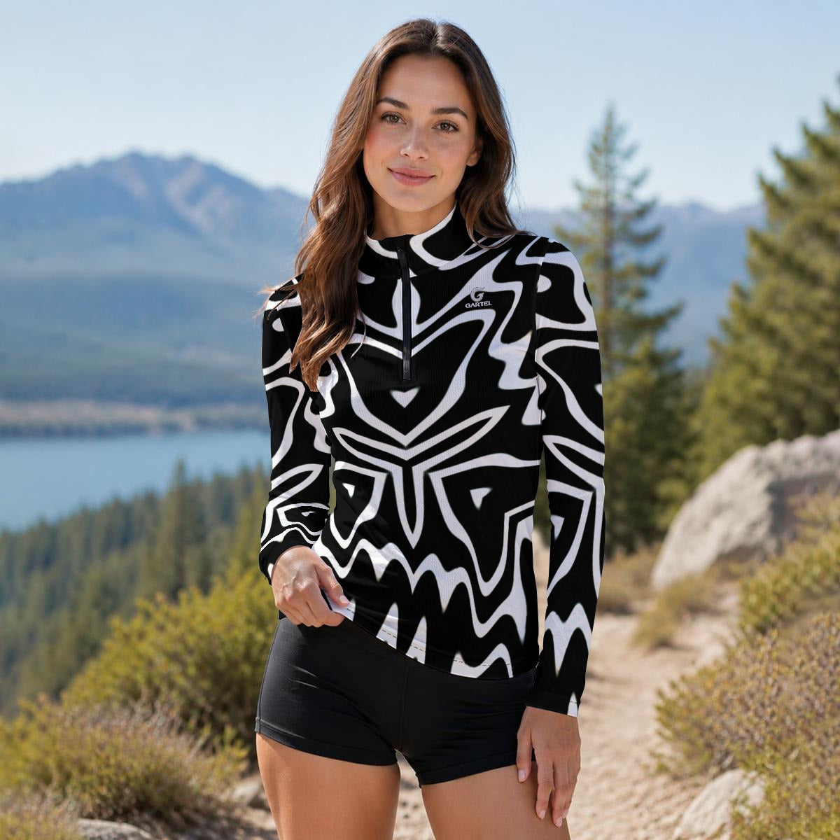 "Phantom Frequency" Women's Stand-Collar Sun Protection Sport Jersey