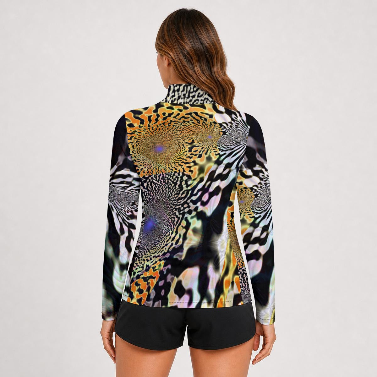 "Animalia" Women's Stand-Collar Sun Protection Sport Jersey