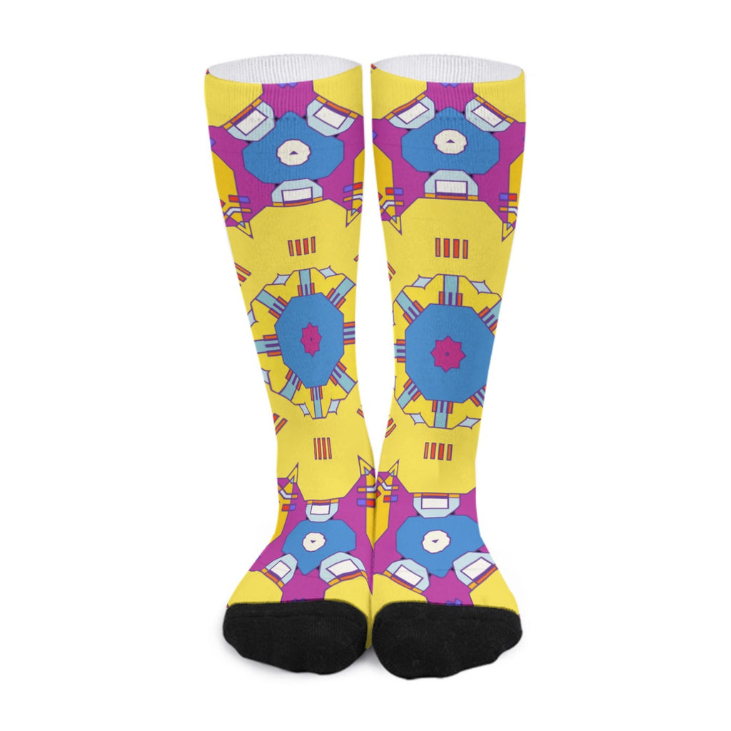 "Quirky Yellow" Unisex Long Socks