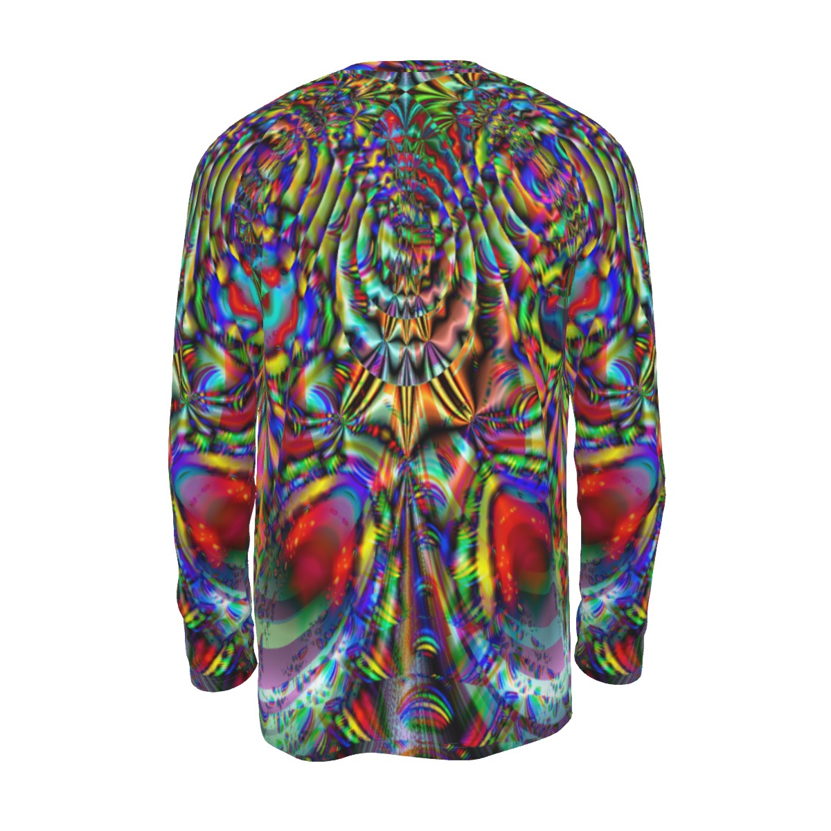 "Chromatic Vortex" Men's Raglan Long Sleeve Cotton  T-shirt