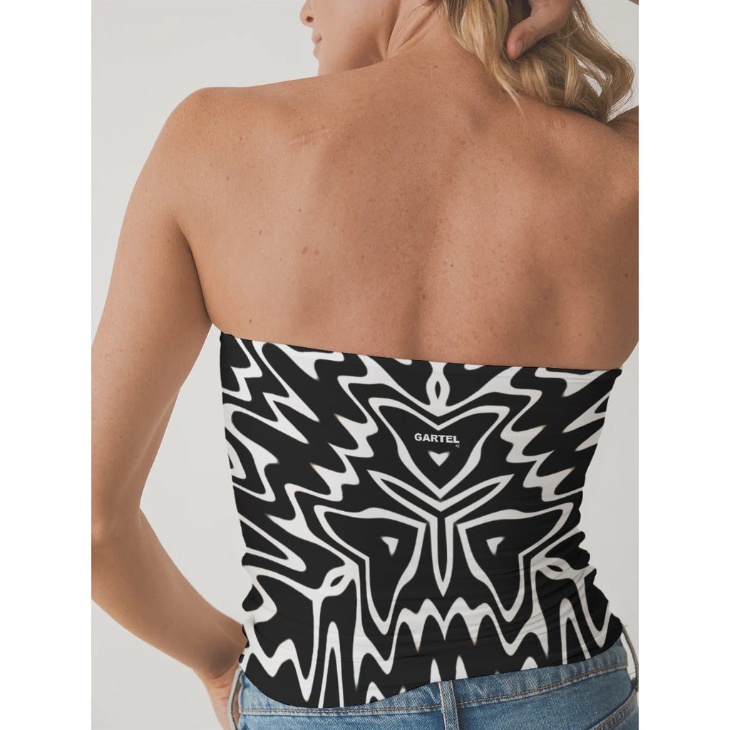 “Phantom Frequency” Women's Double-Layer Strapless Top