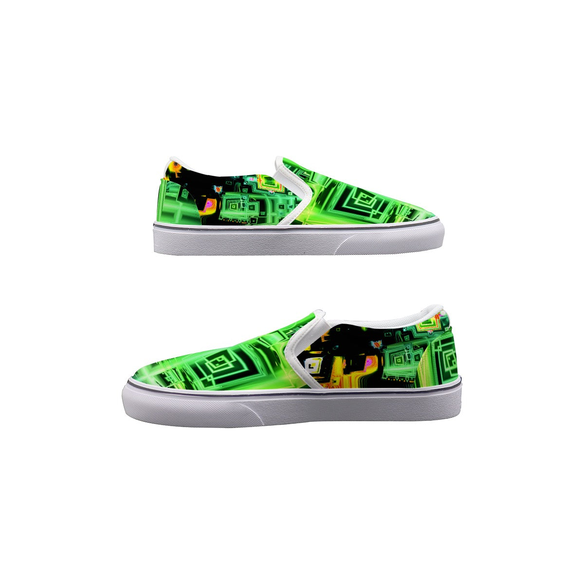 "Emerald Matrix" Slip On Sneakers
