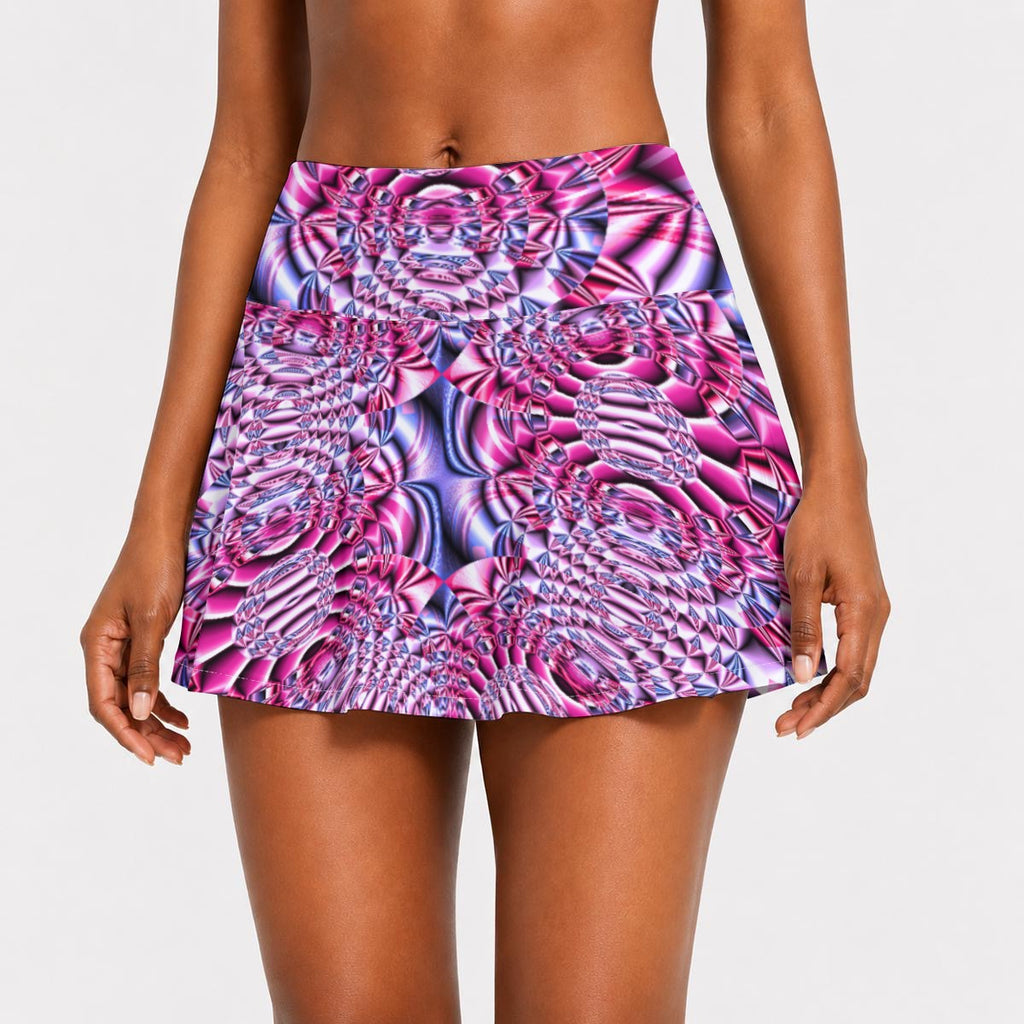 "Space Labyrinth"  Women's Pleated Athletic Skort