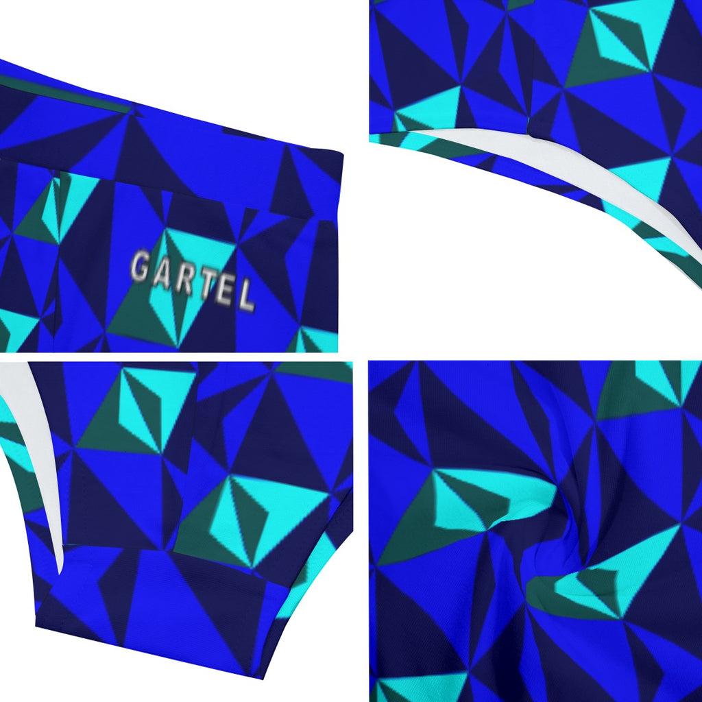 "Azure Facets" Men's Triangle Low-rise Underwear