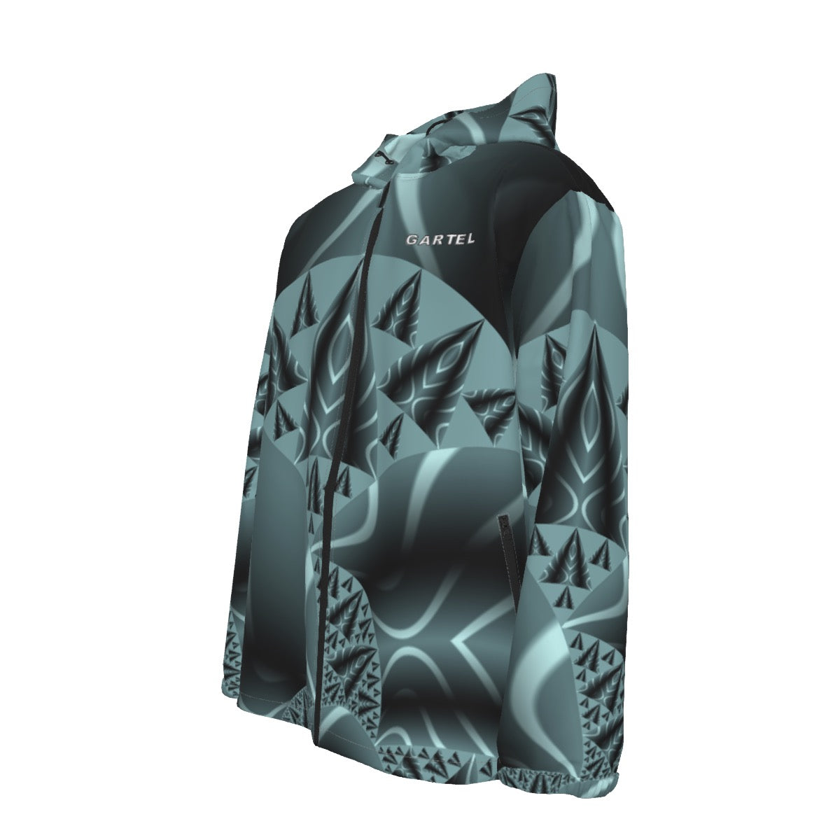 "Crystal Genesis" Men's Hooded Zipper Windproof Jacket