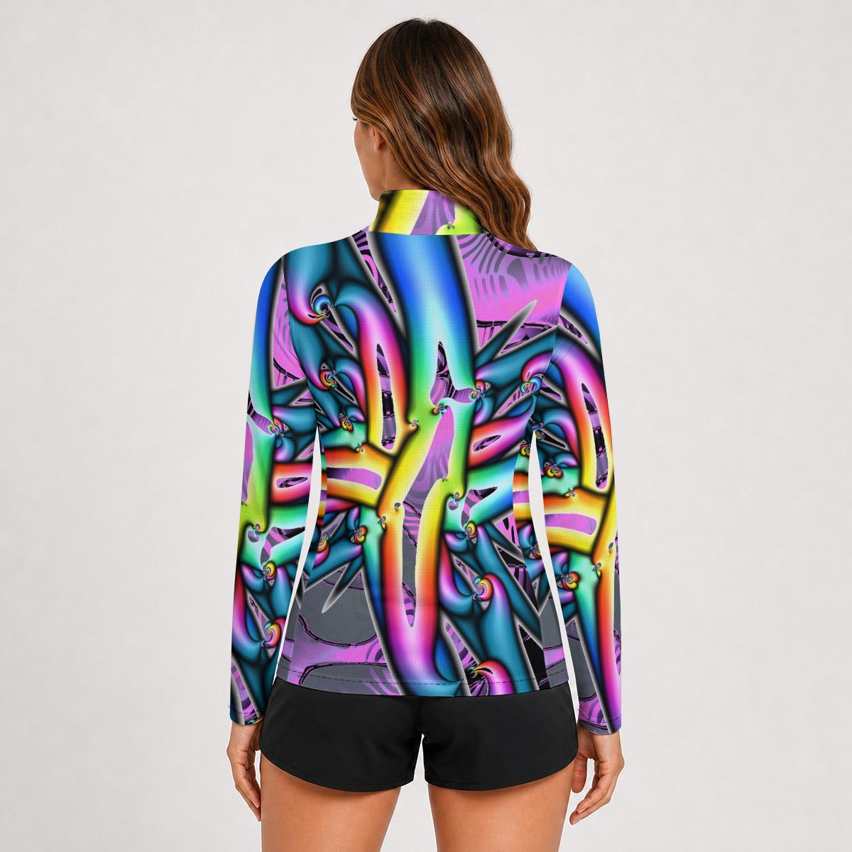 "Electric Avenue" Women's Stand-Collar Sun Protection Sport Jersey