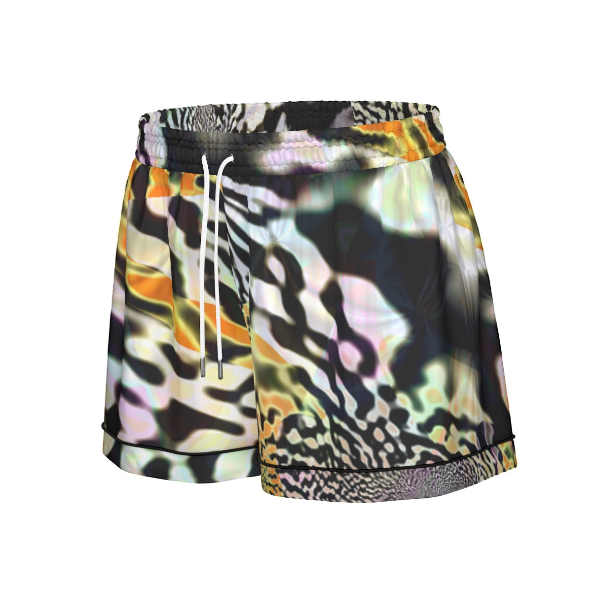 "Animalia" Women's Imitation Silk Pajama Set With Short Sleeve