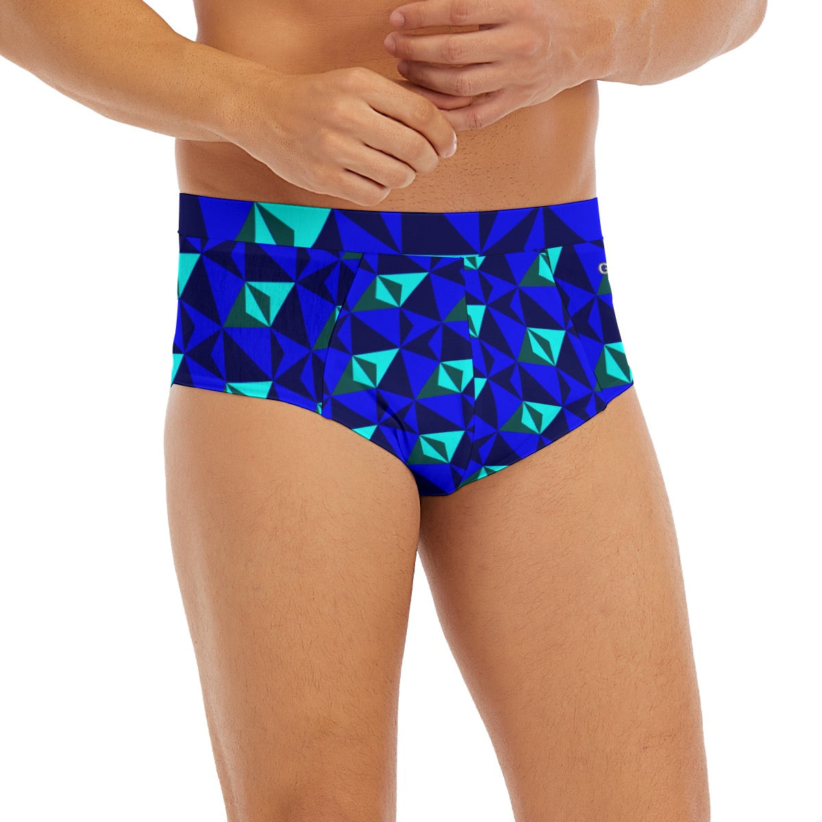 "Azure Facets" Men's Triangle Low-rise Underwear