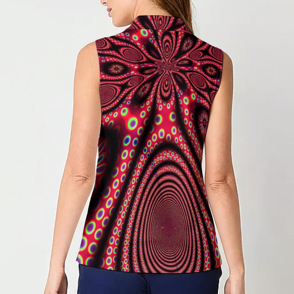 "Electric Octopus" Women's Sleeveless POLO Shirt