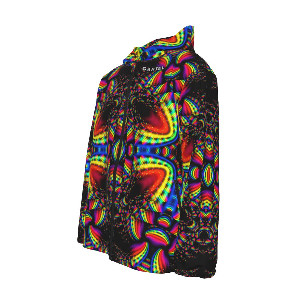"Kaleidoscope" Men's Hooded Zipper Windproof Jacket