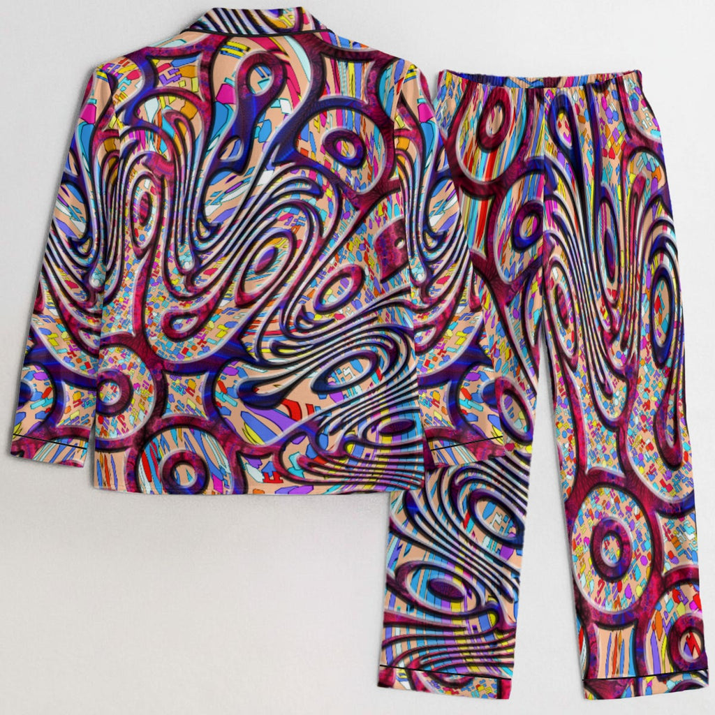 "Red Peacock" Women's Satin Pajama Set