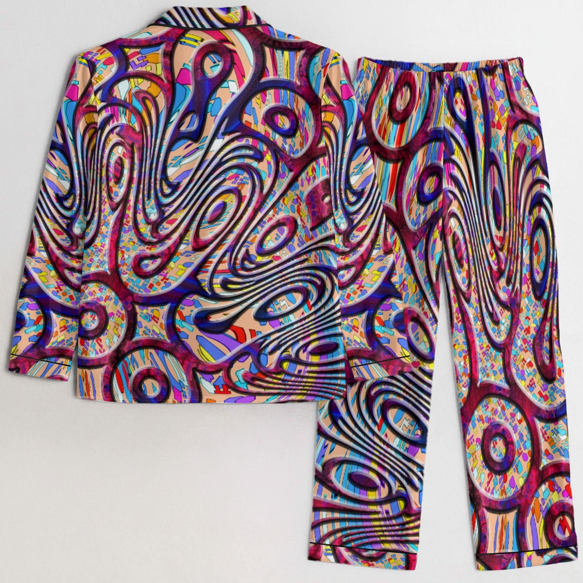 "Red Peacock" Women's Satin Pajama Set