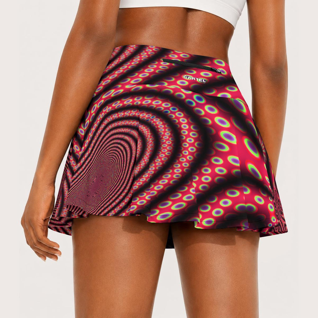"Electric Octopus" Women's Pleated Athletic Skort