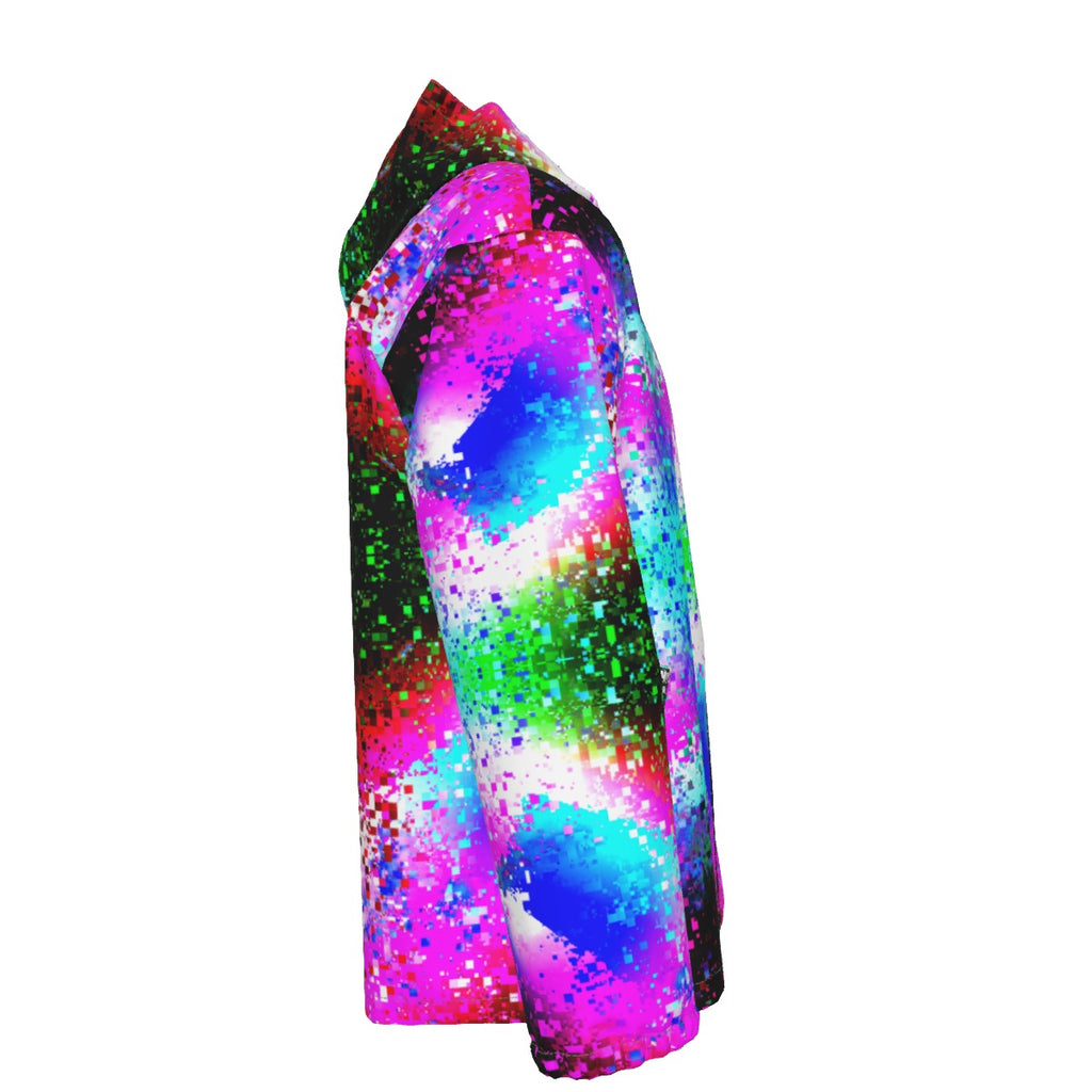 "Confetti Storm" Men's Hooded Zipper Windproof Jacket