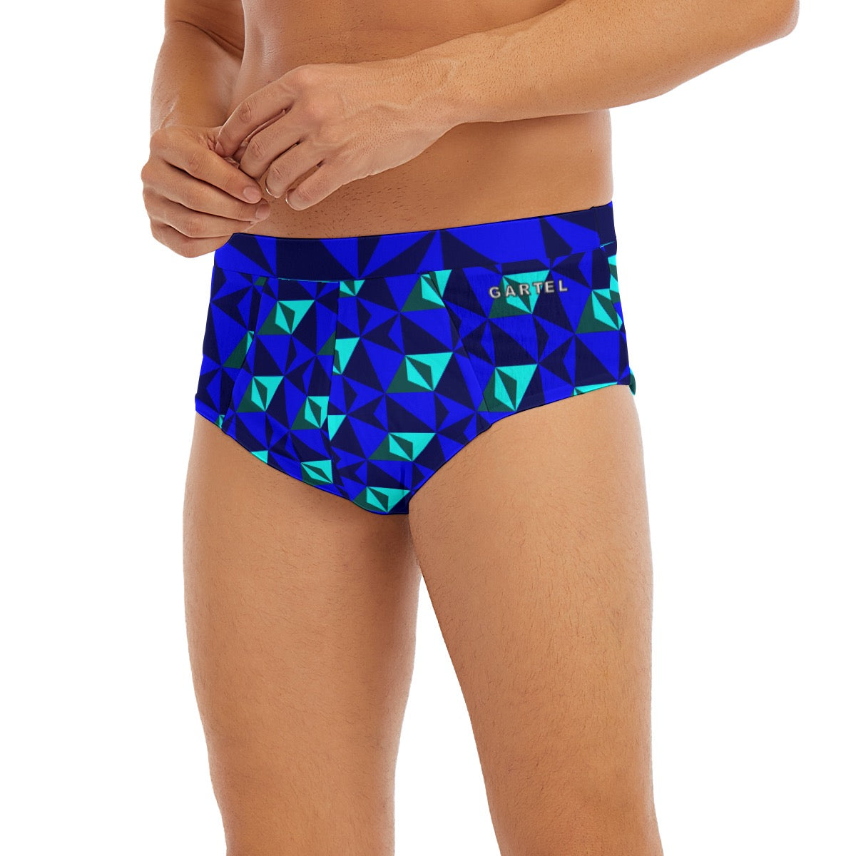 "Azure Facets" Men's Triangle Low-rise Underwear