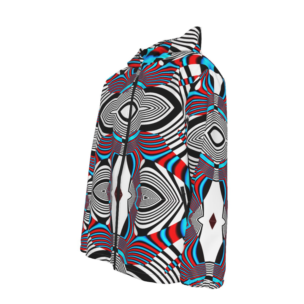 "Optics" Men's Hooded Zipper Windproof Jacket