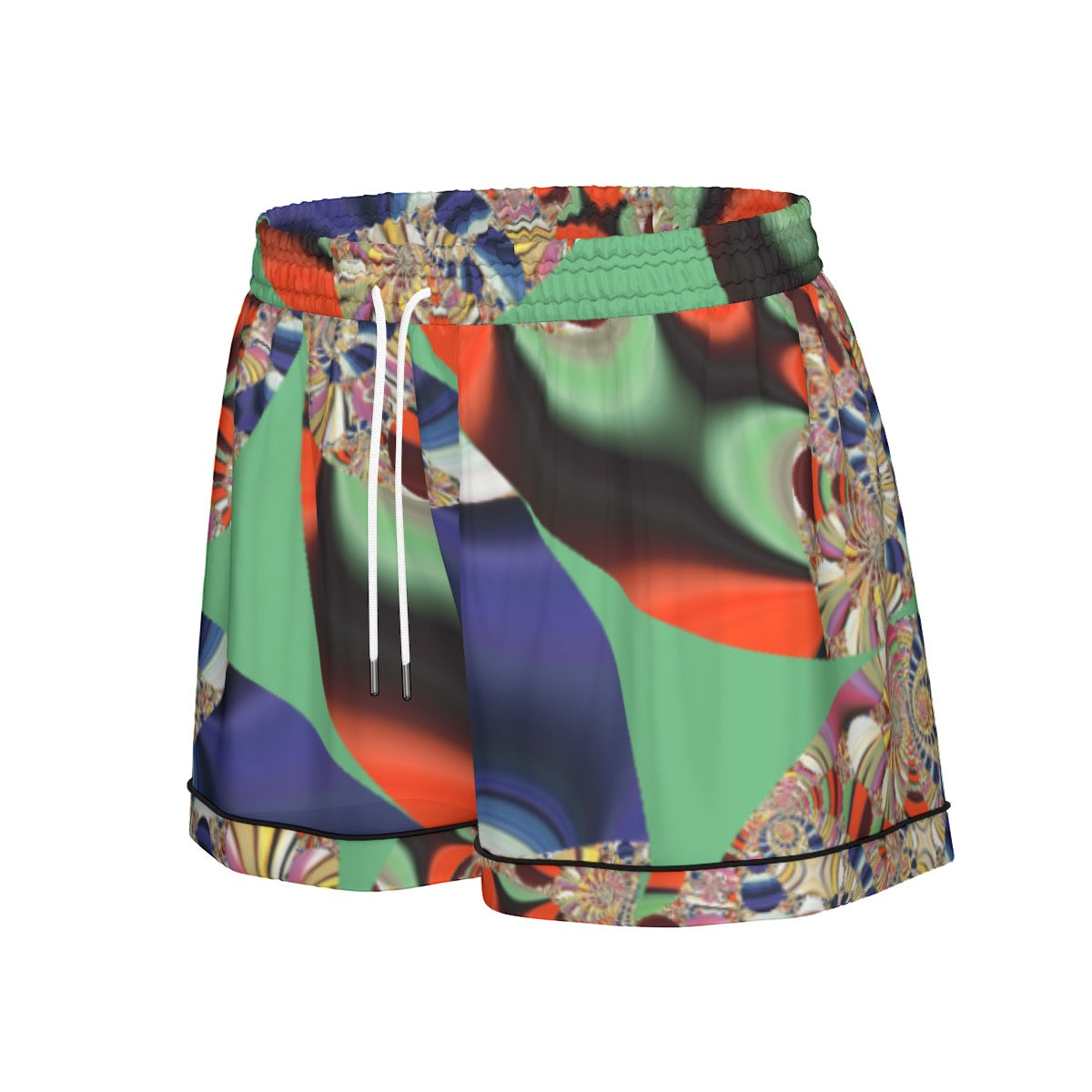 "Royal Tapestry" Women's Imitation Silk Pajama Set With Short Sleeve