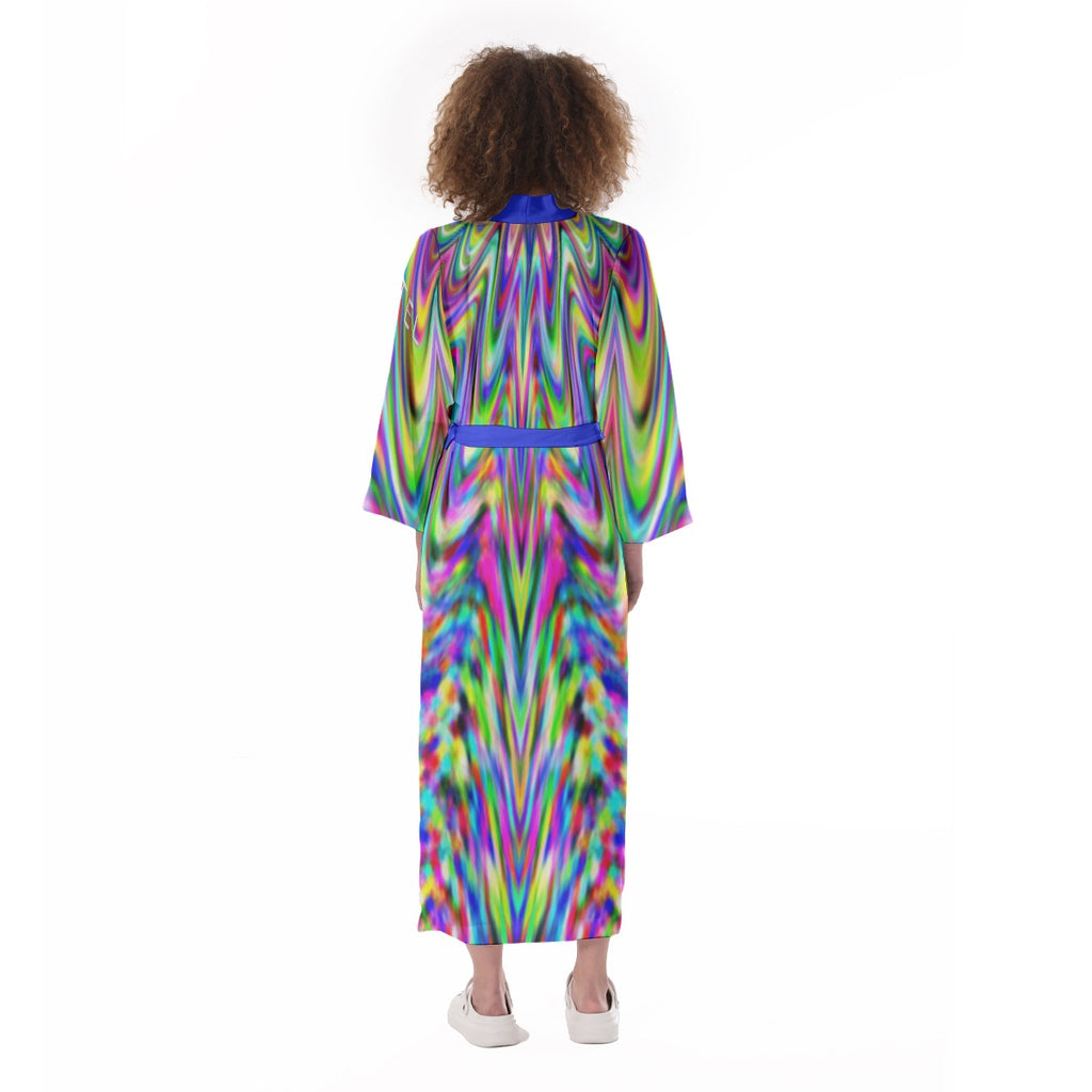 "Bright Galaxy" Women's Satin Kimono Long Robe