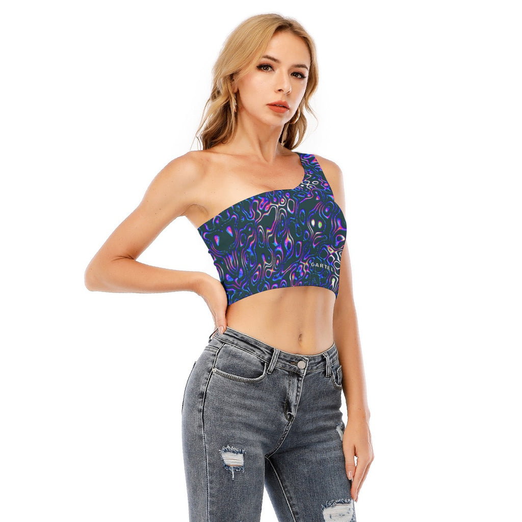 "Spotlights" Women's One-Shoulder Cropped Top