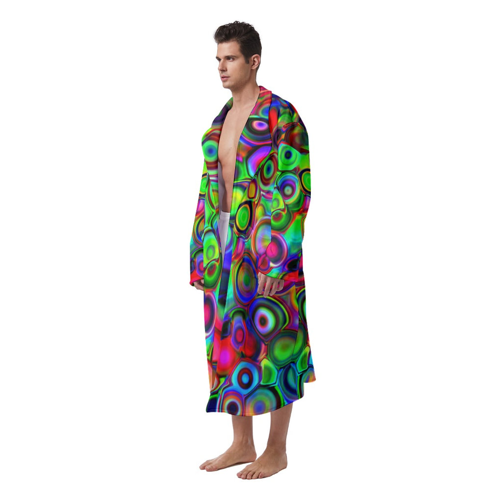 "Cosmic Bubbles" Men's Heavy Fleece Robe