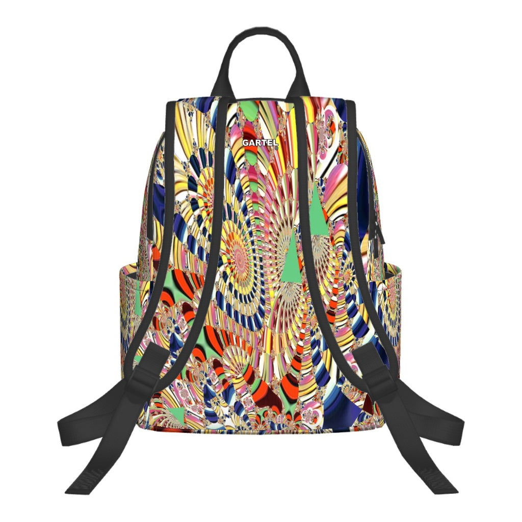 "Ancient Frequency" Twill Zipper Front Pocket Backpack