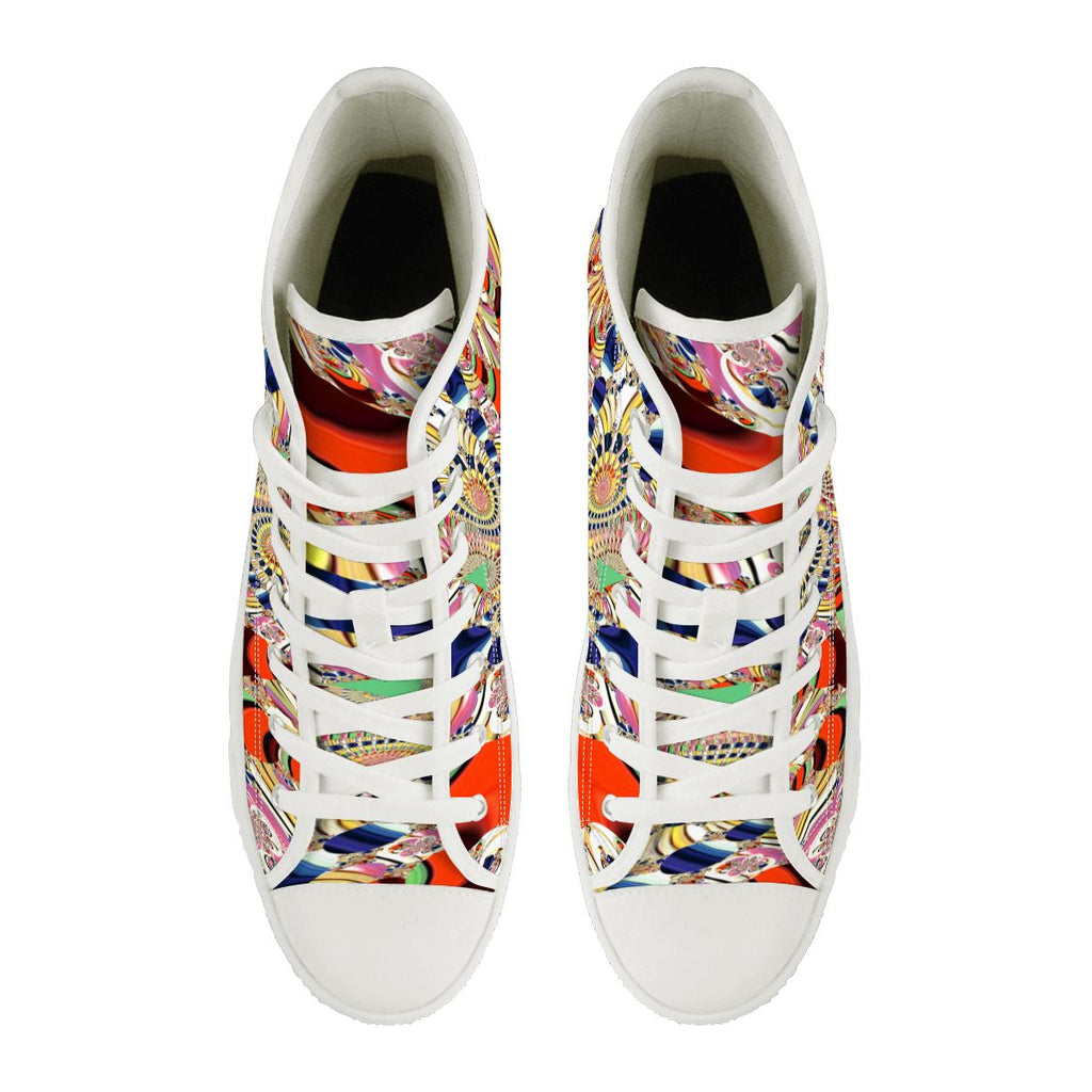 "Ancient Frequency" Women's High Top Canvas Shoes