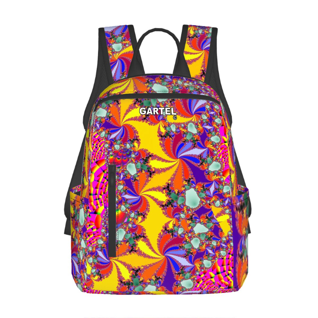 "Color Carnival" Twill Zipper Front Pocket Backpack