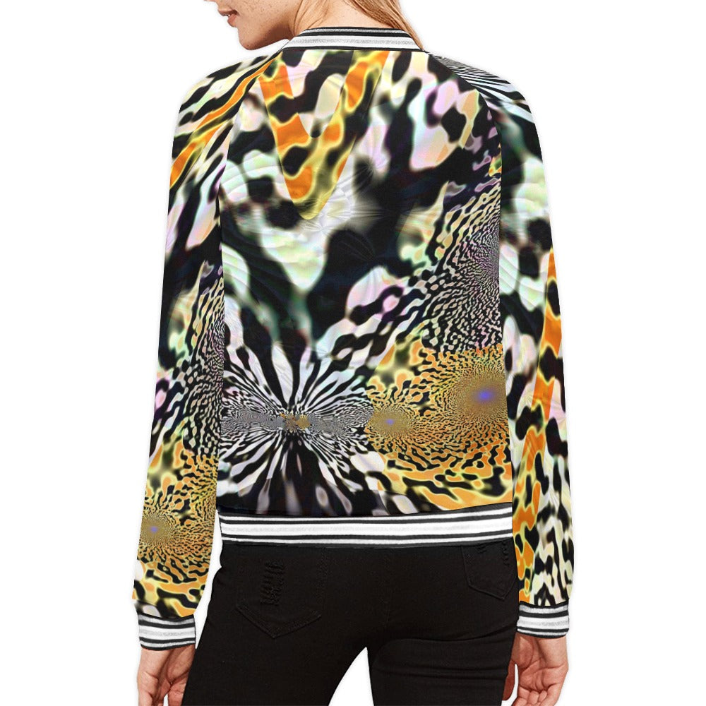 "Animalia" Womens Bomber Jacket All Over Print Bomber Jacket for Women (Model H21)
