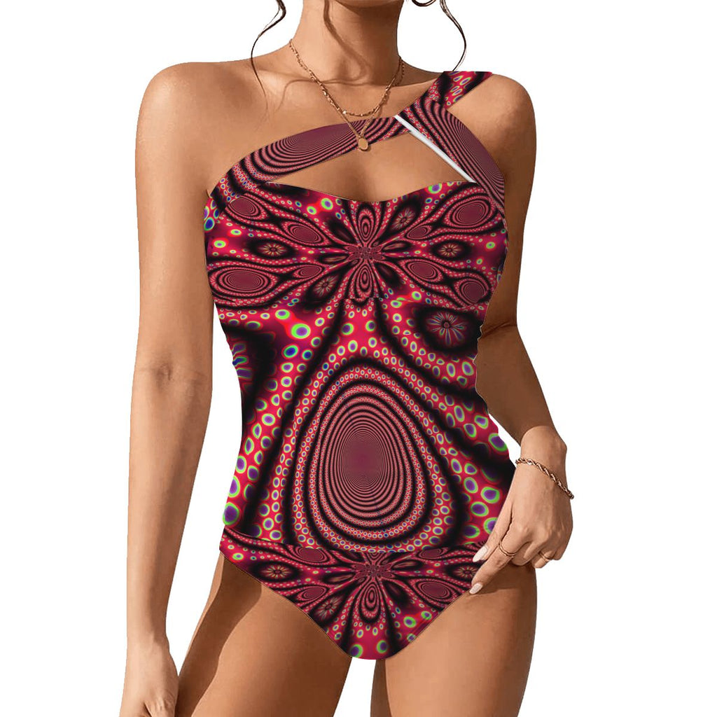 "Electric Octopus" OneShoulder Two Piece Swimsuit