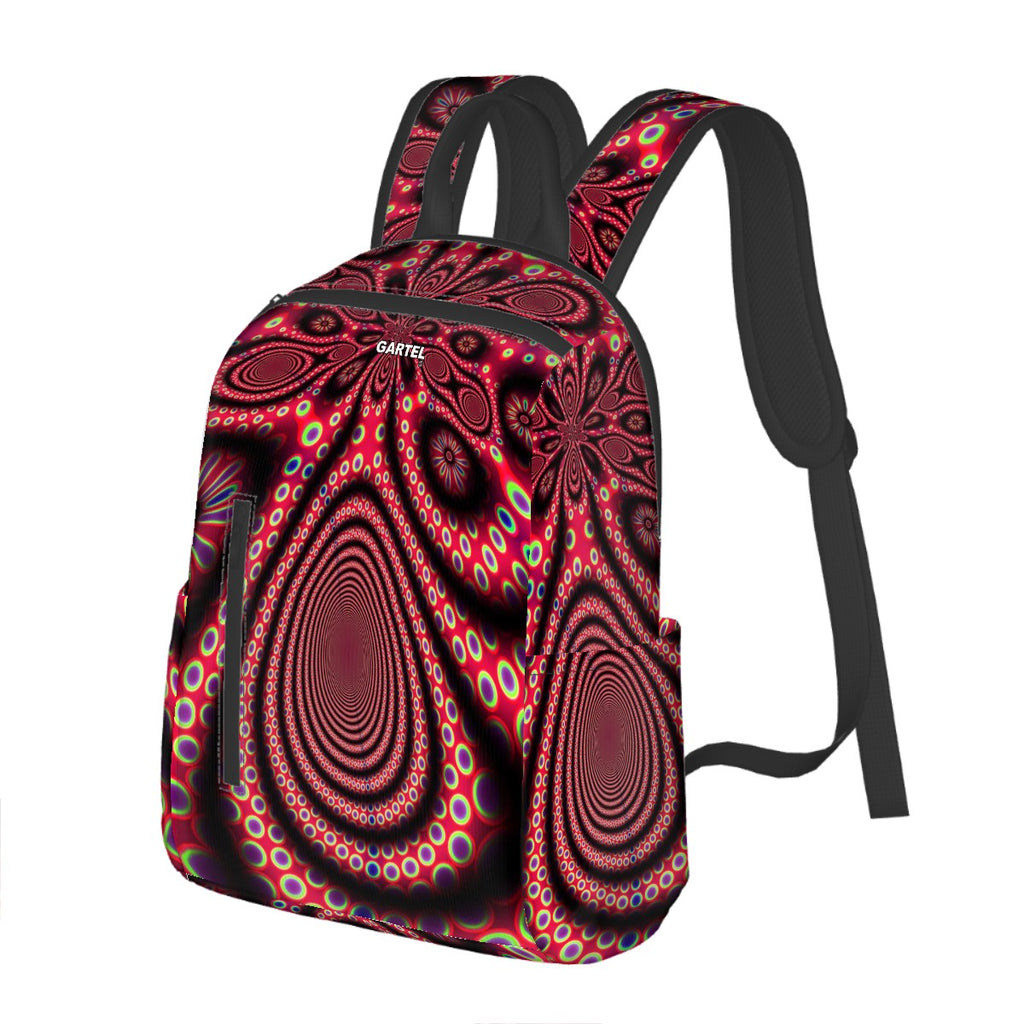 "Electric Octopus" Twill Zipper Front Pocket Backpack
