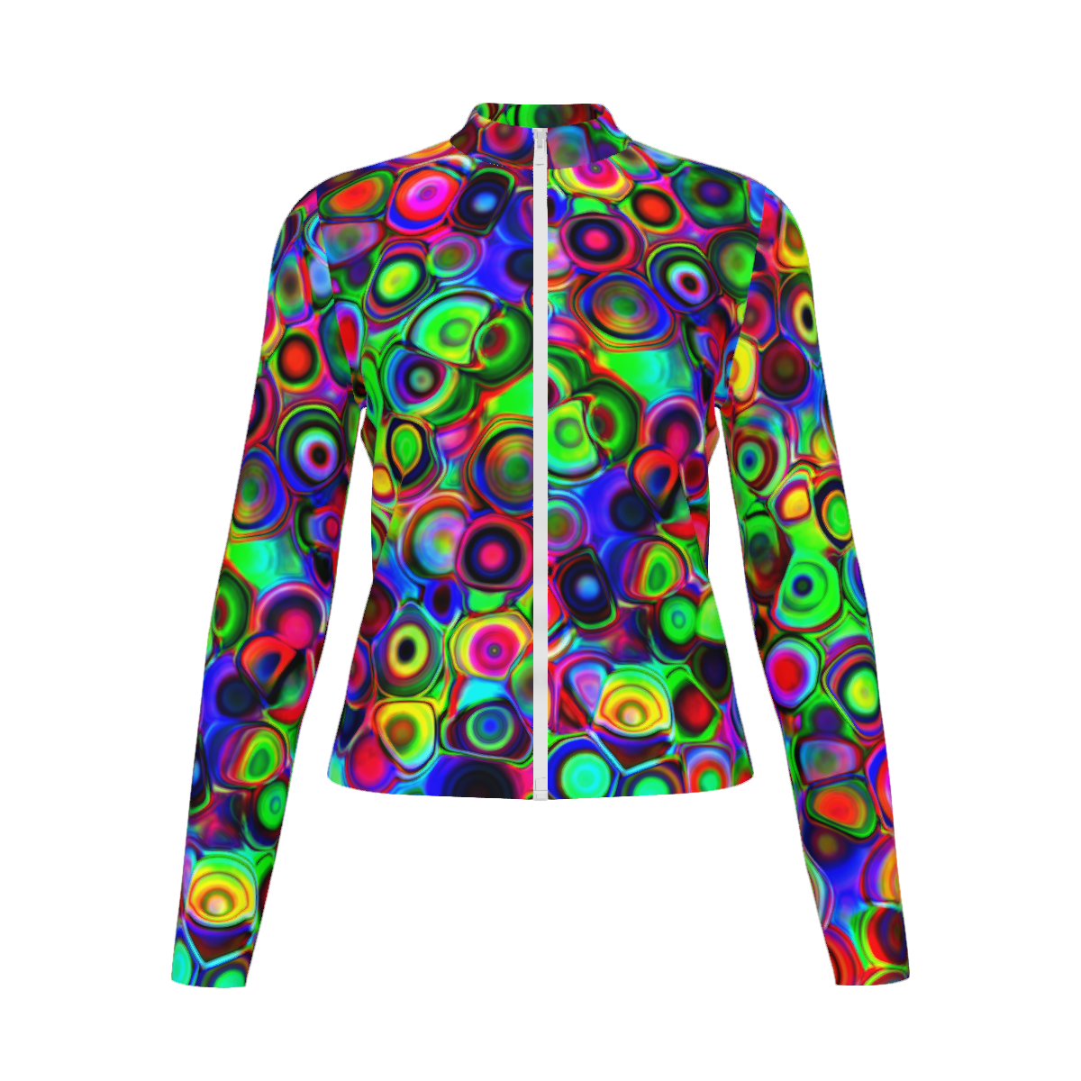 “Cosmic Bubbles” Designer Women’s Slim-Fit Athletic Jacket
