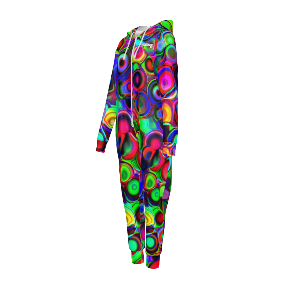 "Cosmic Bubbles" Women's Hooded Zipper Jumpsuit
