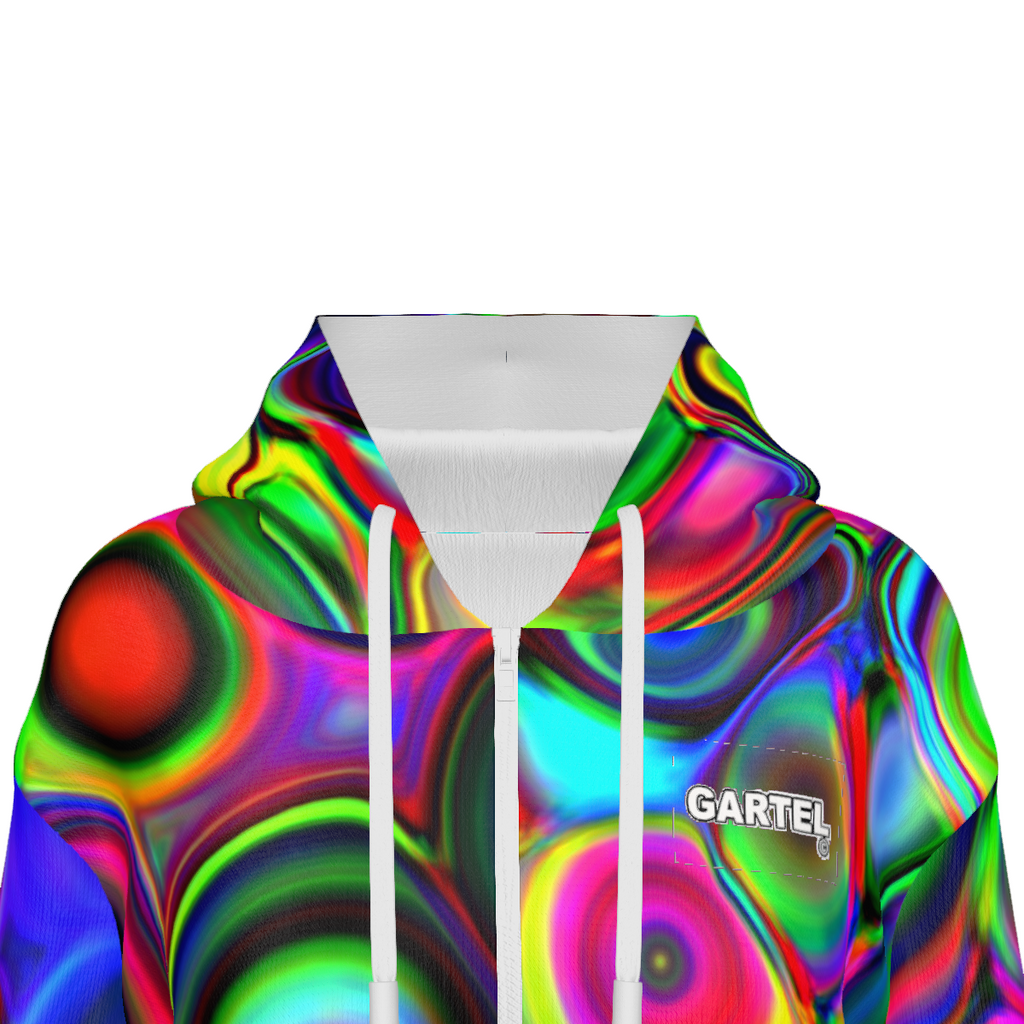 "Cosmic Bubbles" Women's Hooded Zipper Jumpsuit