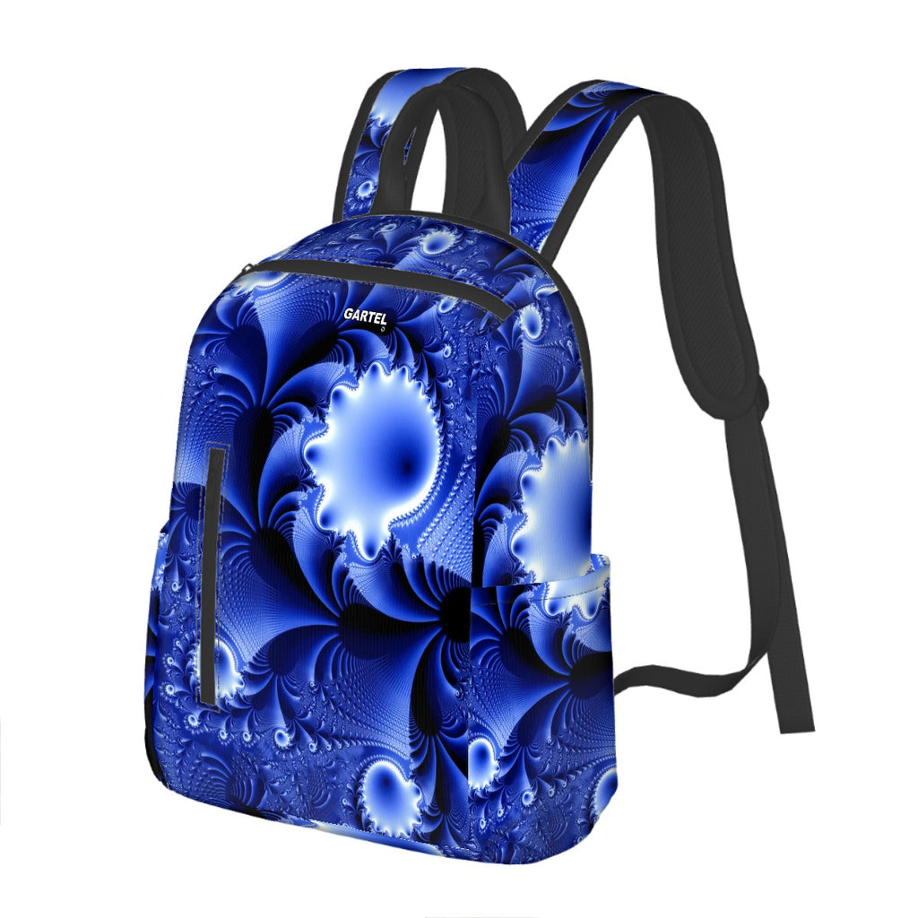 "Blue Ocean" Twill Zipper Front Pocket Backpack