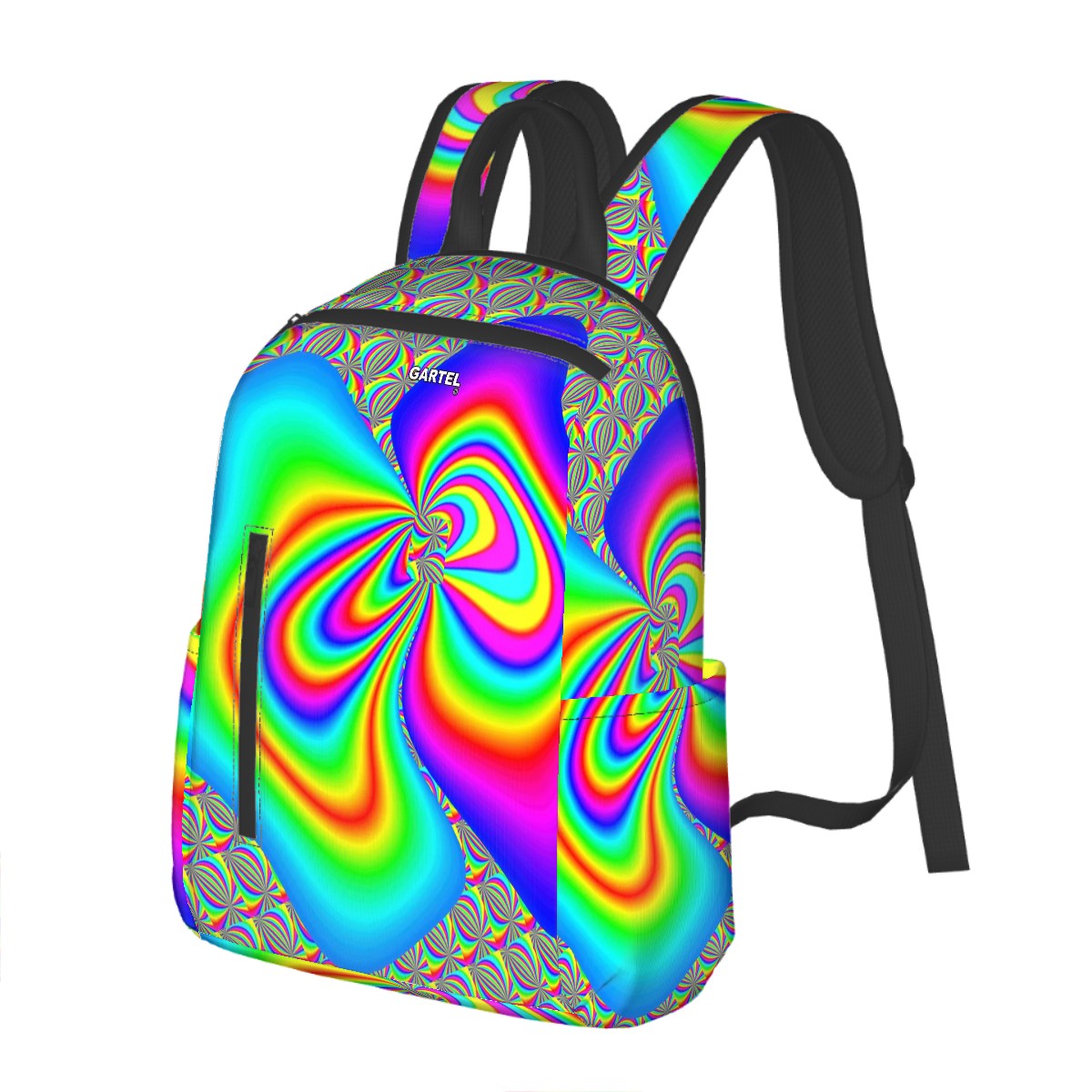 "Color Explosion" Twill Zipper Front Pocket Backpack