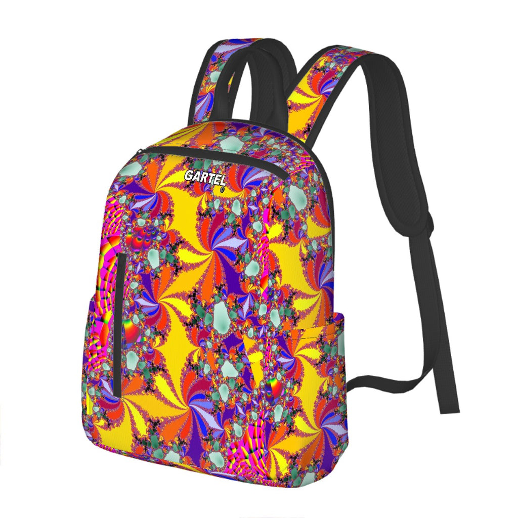 "Color Carnival" Twill Zipper Front Pocket Backpack