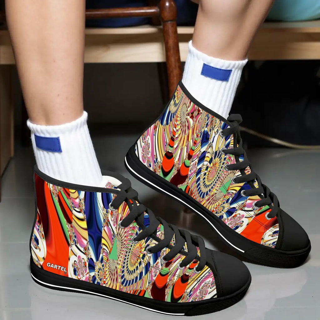 "Ancient Frequency" Women's High Top Canvas Shoes