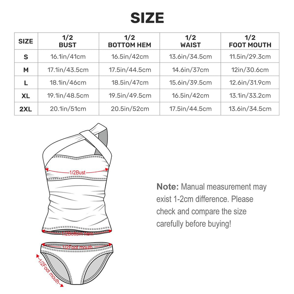 "Electric Octopus" OneShoulder Two Piece Swimsuit